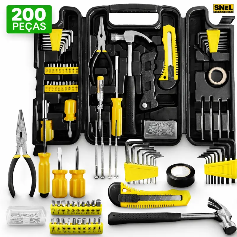 Kit Jogo De Ferramentas Completo 200 Pcs C/Soquetes Chaves Maleta — foto 10