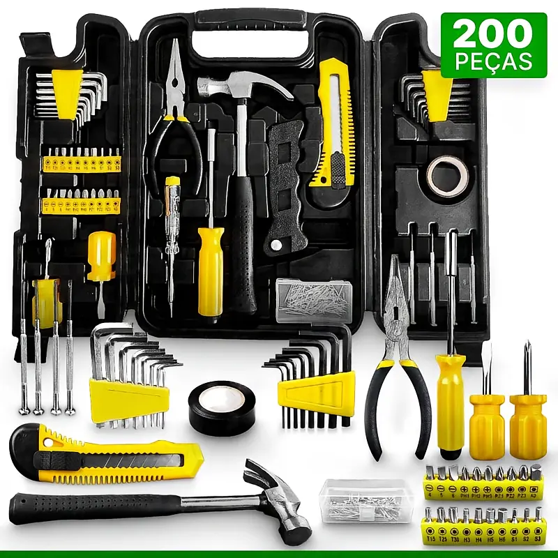 Kit Parafusadeira A Bateria 5V Com Jogo de Ferramentas Maleta 200 Peças LED 4,8V Bivolt Design Compacto e Ergonômico Ideal Para Pequenos Reparos — foto 9