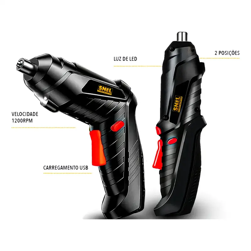 Kit Parafusadeira A Bateria 5V Com Jogo de Ferramentas Maleta 200 Peças LED 4,8V Bivolt Design Compacto e Ergonômico Ideal Para Pequenos Reparos — foto 10