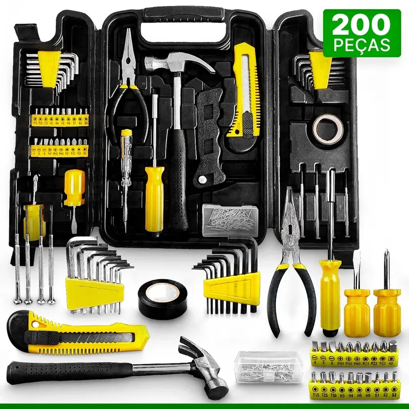 Kit Jogo Ferramentas com 247 Pecas Semiprofissional C/ Maleta Serviço Gerais Soquetes — foto 8