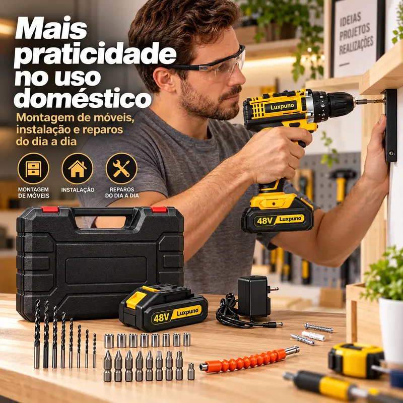 A furadeira de impacto possui função três em um e pode ser equipada com uma ou duas baterias. — foto 6