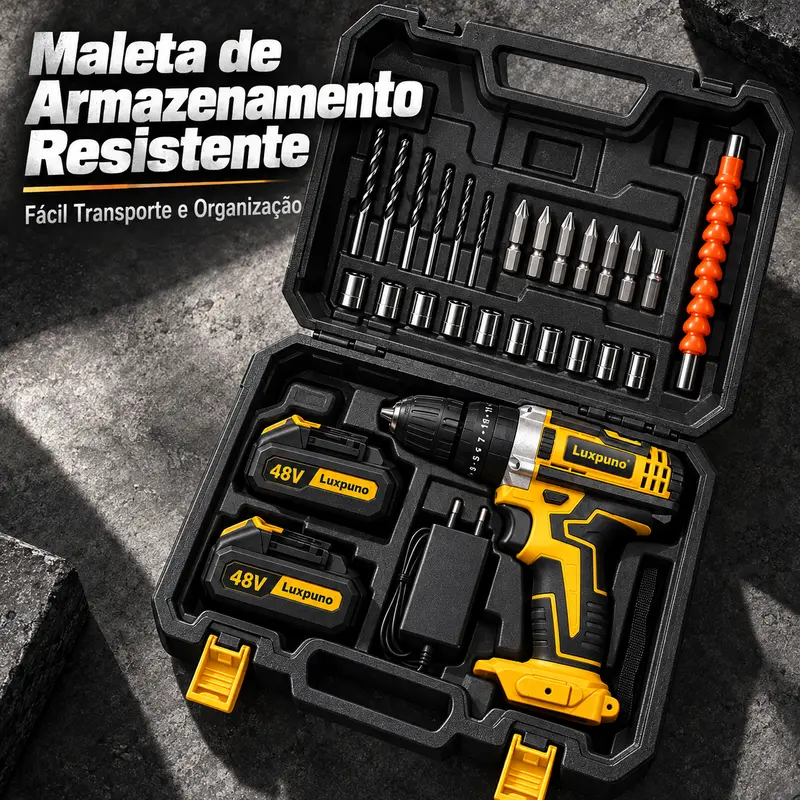 A furadeira de impacto possui função três em um e pode ser equipada com uma ou duas baterias. — foto 9
