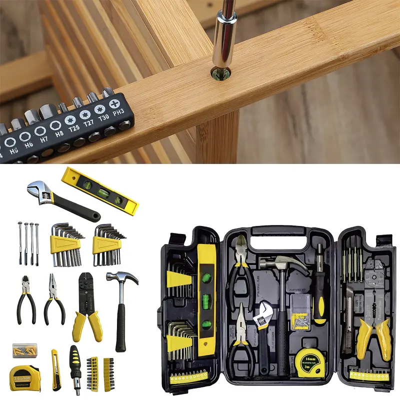 Kit Completo de Ferramentas com 126 Peças em Maleta Rígida Resistente, Conjunto Multifuncional para Reparos Domésticos, Reformas Residenciais e Projetos DIY Artesanais — foto 3
