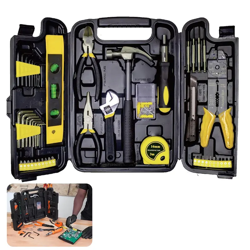 Kit Completo de Ferramentas com 126 Peças em Maleta Rígida Resistente, Conjunto Multifuncional para Reparos Domésticos, Reformas Residenciais e Projetos DIY Artesanais — foto 6