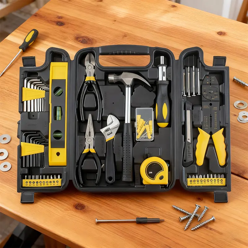 Kit Completo de Ferramentas com 126 Peças em Maleta Rígida Resistente, Conjunto Multifuncional para Reparos Domésticos, Reformas Residenciais e Projetos DIY Artesanais — foto 9