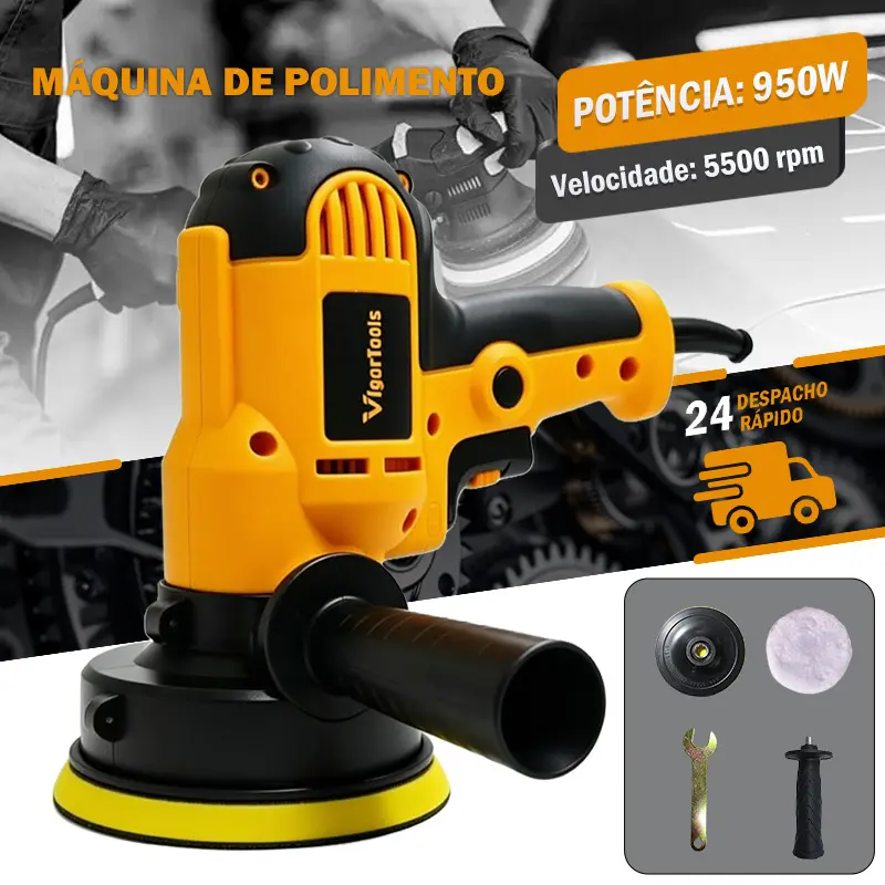【ONE FER】Politriz Automotiva 950W, Velocidade Ajustável de até 5500 RPM, 110V/220V à Escolha | Kit Completo para Remoção de Riscos em Carros — foto 4