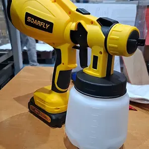 [SOARFLY] 800ml/1200ml Pistola de Pintura 48V com 2 Baterias - Pulverizador Portátil 850W, 32.000rpm, Bateria 5/10 Células, Fluxo até 1.000ml/min, Pulverizador Elétrico Amarelo/Vermelho — foto 14