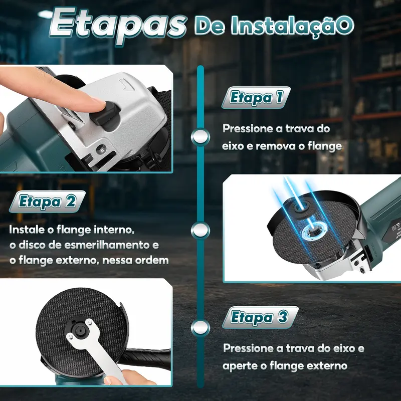 SOARFLY 6 Níveis de Velocidade Esmerilhadeira 950W 11000rpm 127V/220V--Amarela ou Azul, Corta metal, madeira, concreto. Protetor de disco punho auxiliar. — foto 7